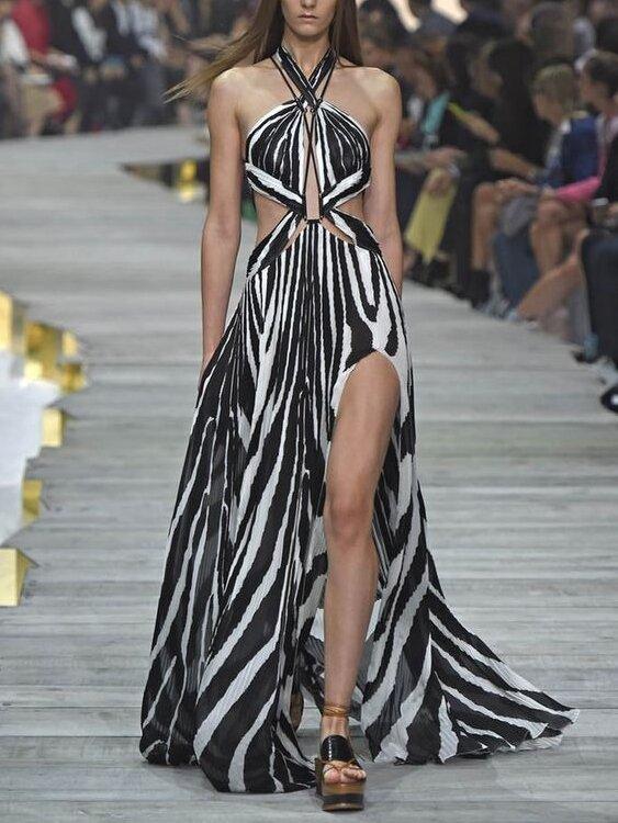 Sexy Backless Halter Sexy Maxi Dress-STYLEGOING
