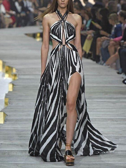 Sexy Backless Halter Sexy Maxi Dress-STYLEGOING
