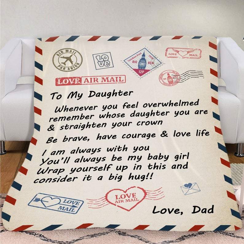 Dad to Daughter Envelope Fleece Blanket--Free Shipping at meselling99
