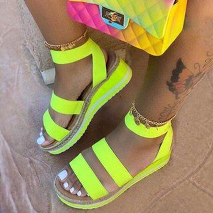 Comfortable Open Toe Platform Plain Sandals-STYLEGOING