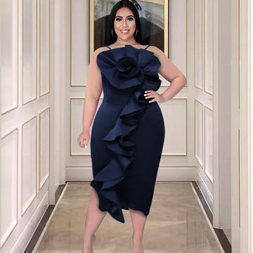 Sexy High Waist Bodycon Ruffled Dresses