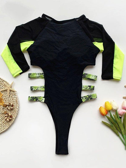 Long Sleeve One-Piece Wetsuit/Swimwear-STYLEGOING