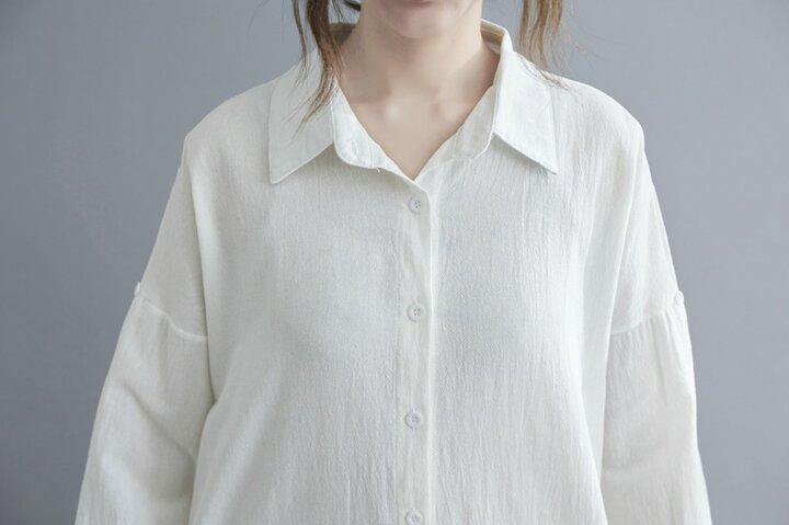Lapel Cotton And Linen Long Maxi Dress-STYLEGOING