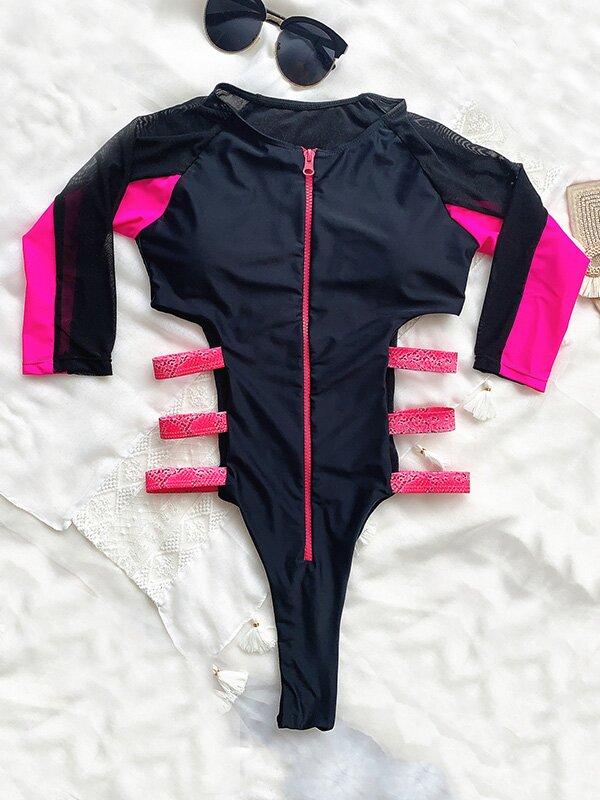 Long Sleeve One-Piece Wetsuit/Swimwear-STYLEGOING