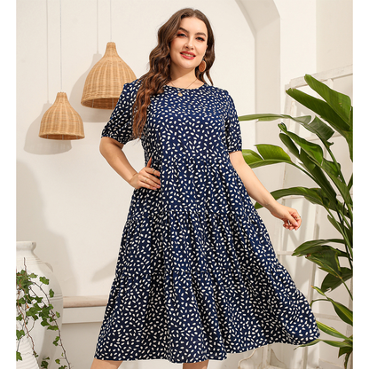 Women Short Sleeves Plus Sizes Dresses