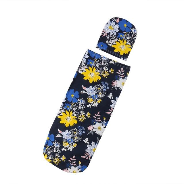 Newborn Baby Blankets Printed Newborn Infant Baby Boys Girls Sleeping Swaddle with Hats-D-Free Shipping at meselling99