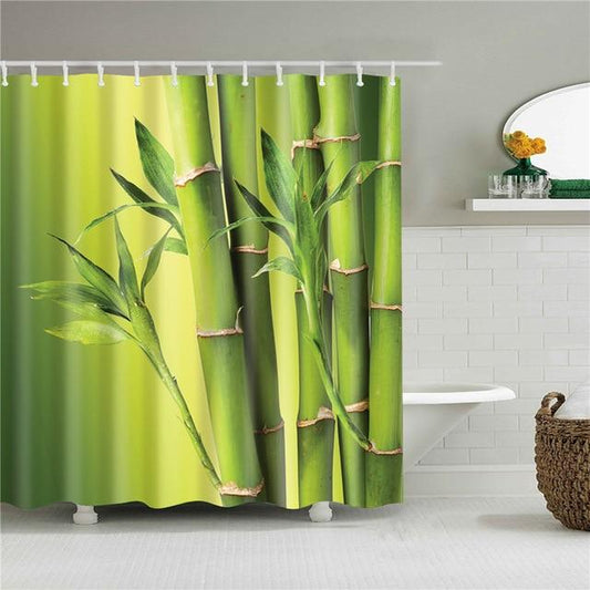 Bamboo Stalks Fabric Shower Curtain
