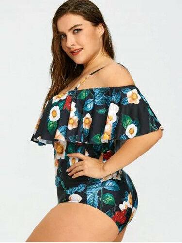 Plus Size Bikini Set Swimwear Ruffle Bra-STYLEGOING