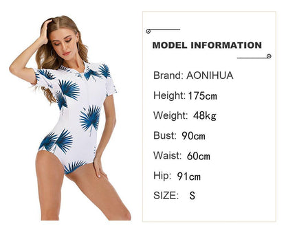 Short Sleeve One Piece Diving Wear-STYLEGOING