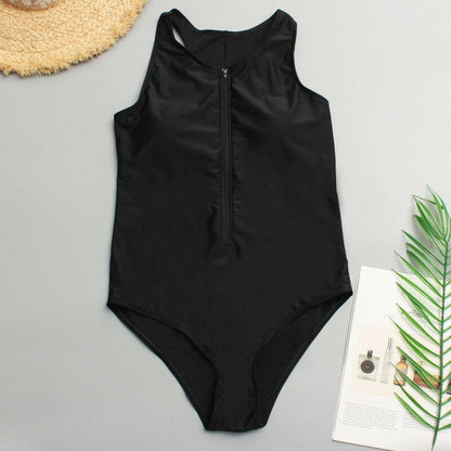 Plus Size Zipper One Piece Monokini-STYLEGOING