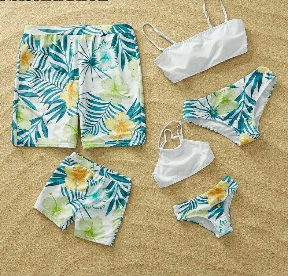 Family Beach Holiday Summer Leaf Print Bikini-STYLEGOING