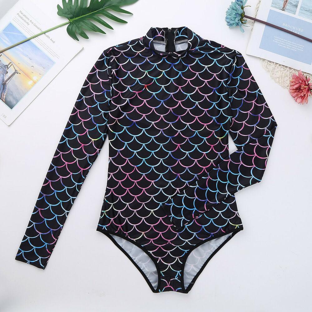 One Piece Mermaid Scale Print Swimwear-STYLEGOING