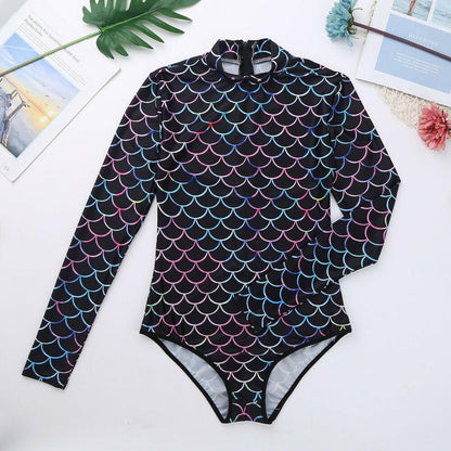 One Piece Mermaid Scale Print Swimwear-STYLEGOING