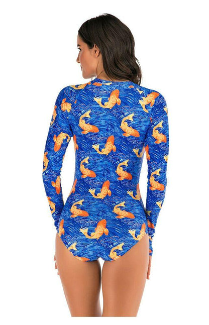 Long Sleeve One Piece Swimsuit-STYLEGOING