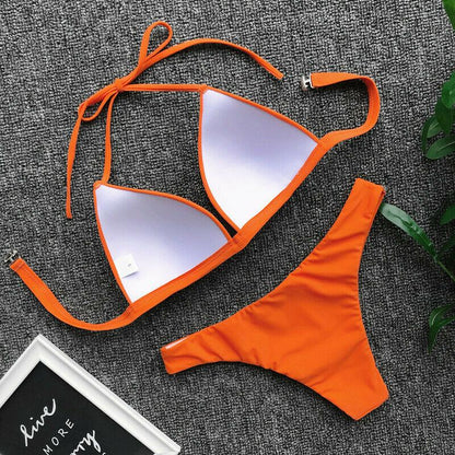 Womens Swimwear Triangle Bikini Set-STYLEGOING