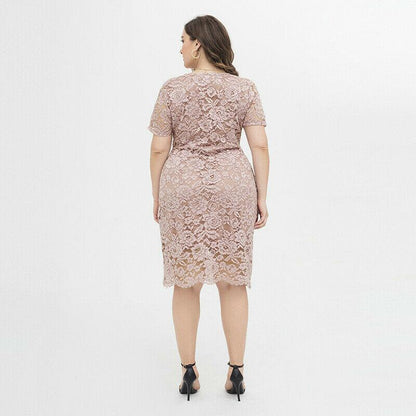 Womens Plus Size Lace Dresses-STYLEGOING