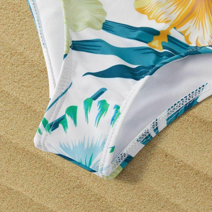 Family Beach Holiday Summer Leaf Print Bikini-STYLEGOING