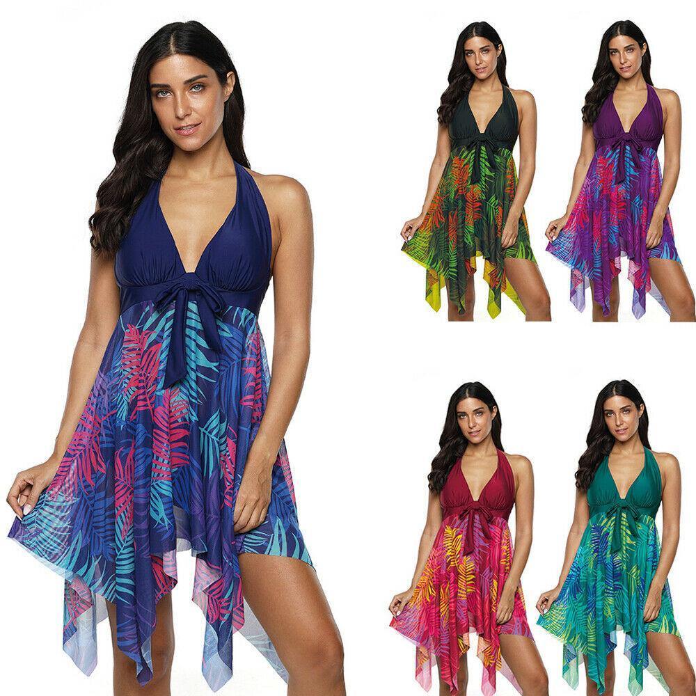 Plus Size Tankini Halter Swimsuit-STYLEGOING