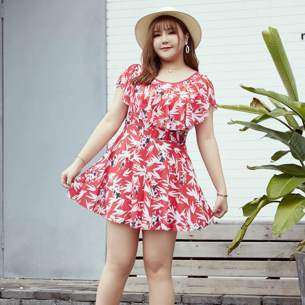 One Piece Plus Size Swimdress-STYLEGOING