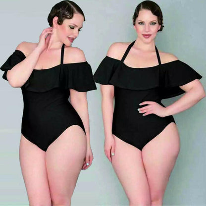 Womens Plus Size Beachwear Monokini-STYLEGOING