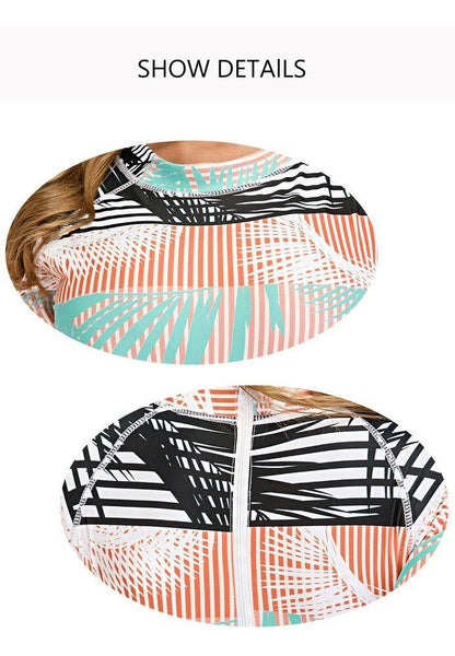 Women Short Sleeve One Piece Swimwear-STYLEGOING