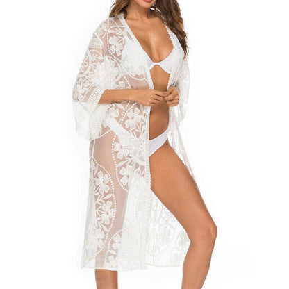 Beach Kimono Long Cardigan Cover Up-STYLEGOING