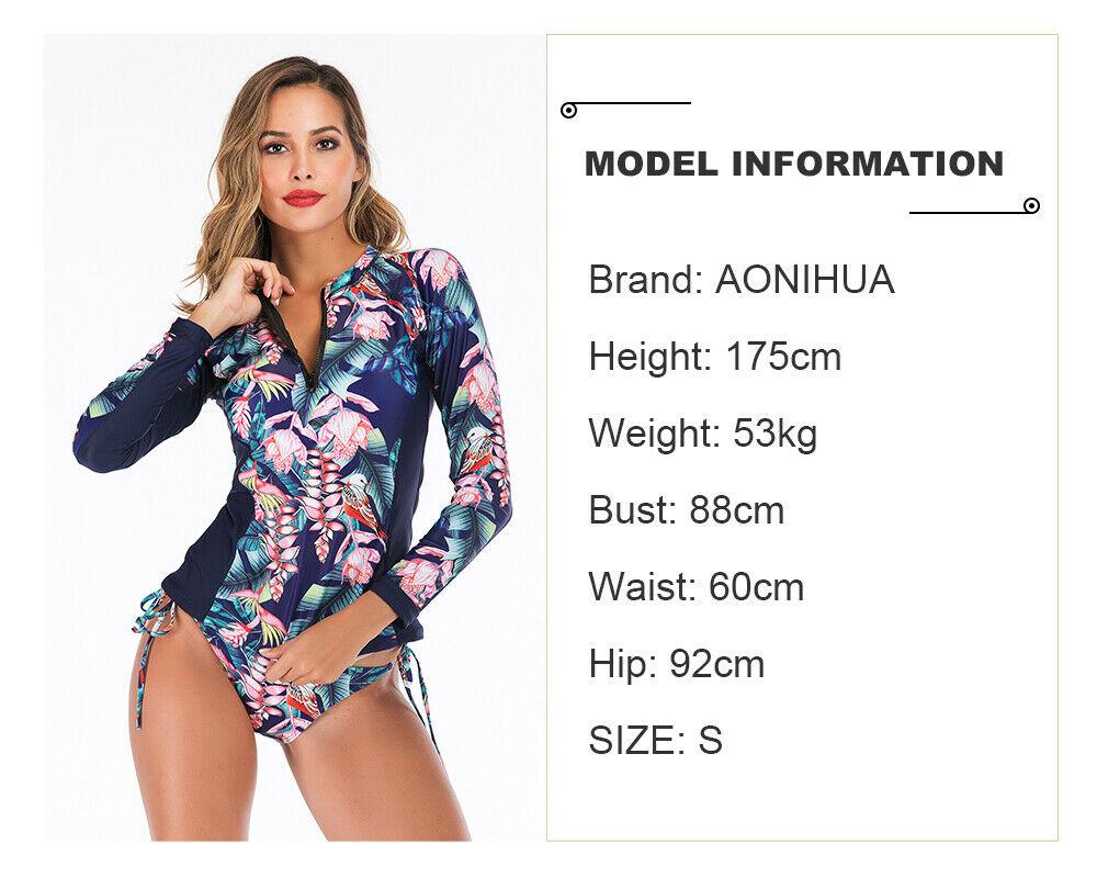 Women Long Sleeve Rash Guard Swimwear-STYLEGOING