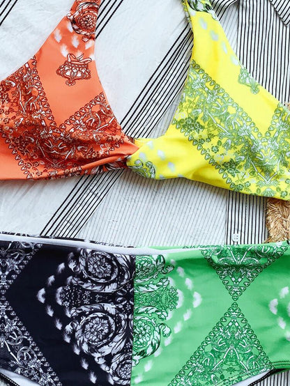 Womens High Waist Triangle Swimwear-STYLEGOING