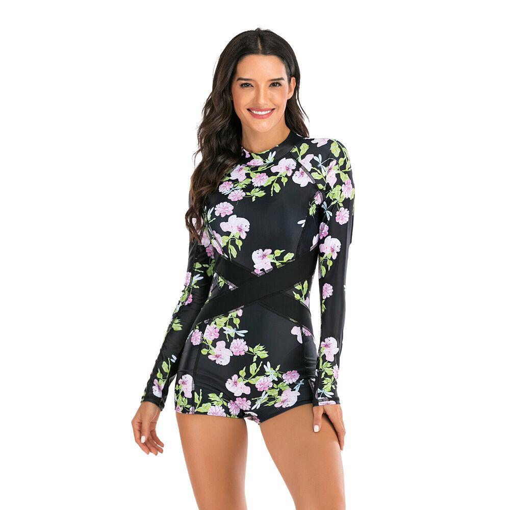 Long Sleeve One Piece Suit Swimwear-STYLEGOING
