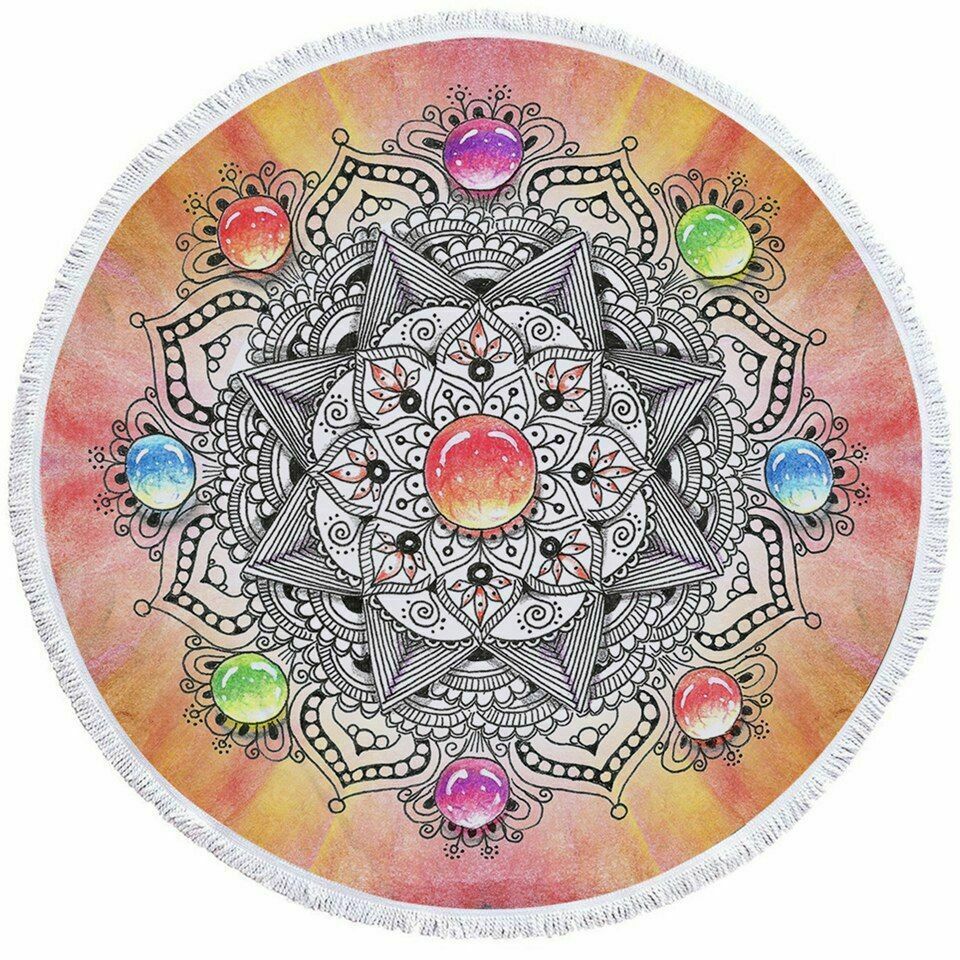Women Beach Round Tasse Towel-STYLEGOING