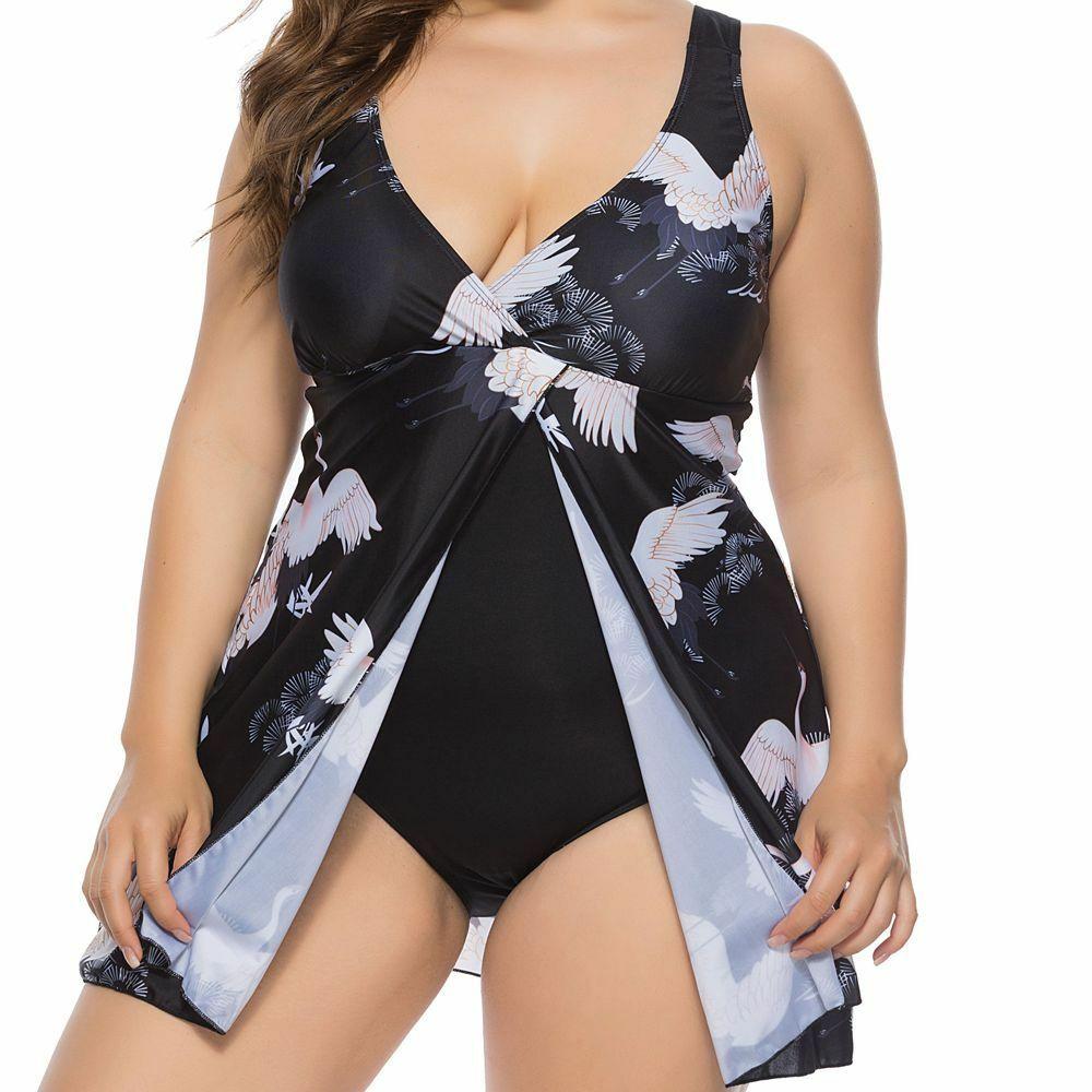 Plus Size Monokini One Piece Swimsuit-STYLEGOING