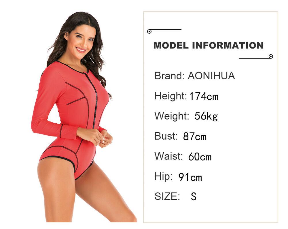Red Long Sleeves One Piece Swimsuit-STYLEGOING