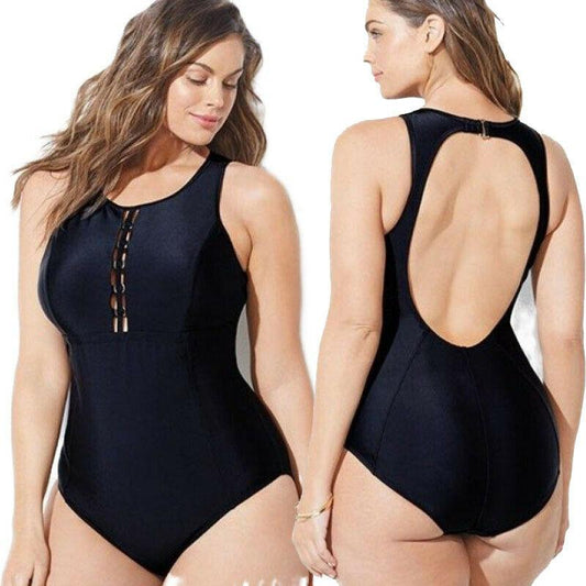 Womens Plus Size Monokini Swimwear-STYLEGOING