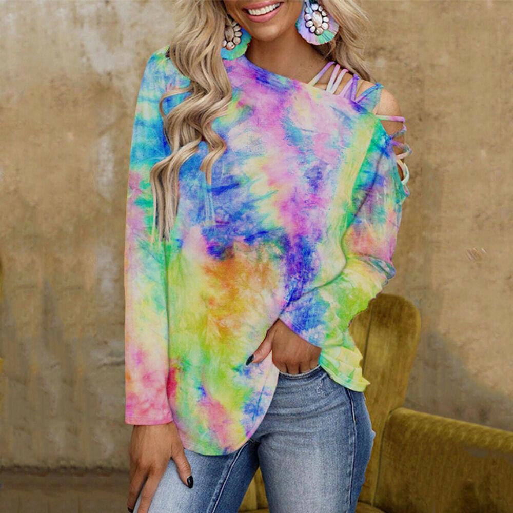 Colorful Tie-Dye Casual Tunic Blouse-STYLEGOING