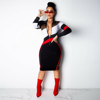 Sexy Zipper Bodycon Party Clubwear-STYLEGOING