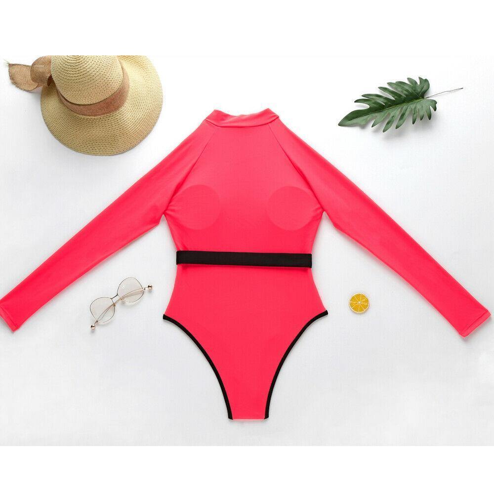 One Piece Long Sleeve Zipper Monokini-STYLEGOING
