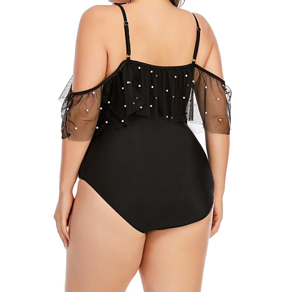 Womens Plus Size Swimwear Monokini-STYLEGOING