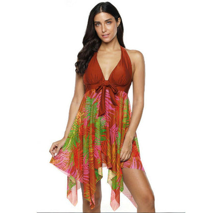 Plus Size Tankini Halter Swimsuit-STYLEGOING