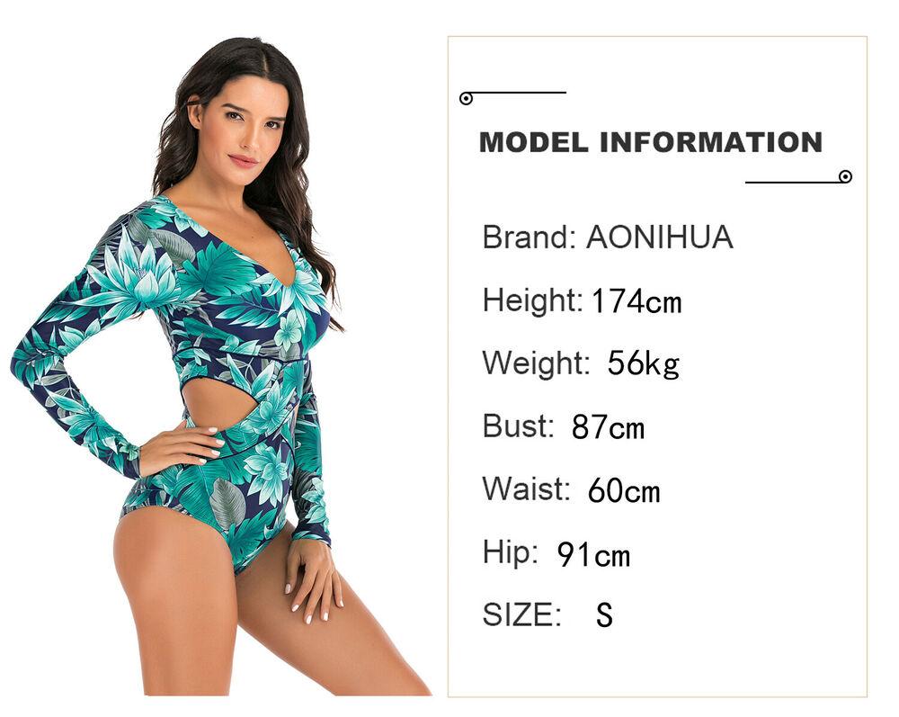 Blue Long Sleeve One Piece Swimsuit-STYLEGOING