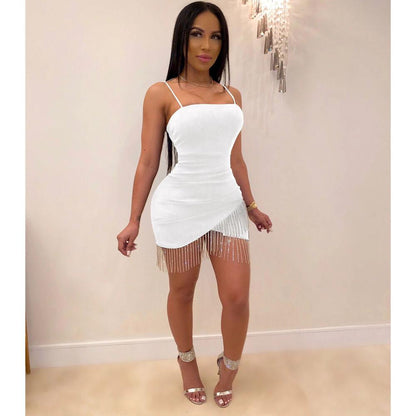 Sexy Tassel Sleeveless Mini Bodycon Cocktail Clubwear-STYLEGOING