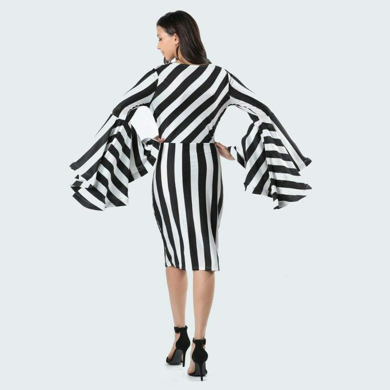 Womens Plus Size Ruffle Sleeve Midi Dresses-STYLEGOING