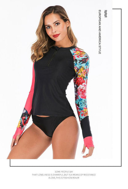 Long Sleeve Rash Guard Scuba Beathwear-STYLEGOING