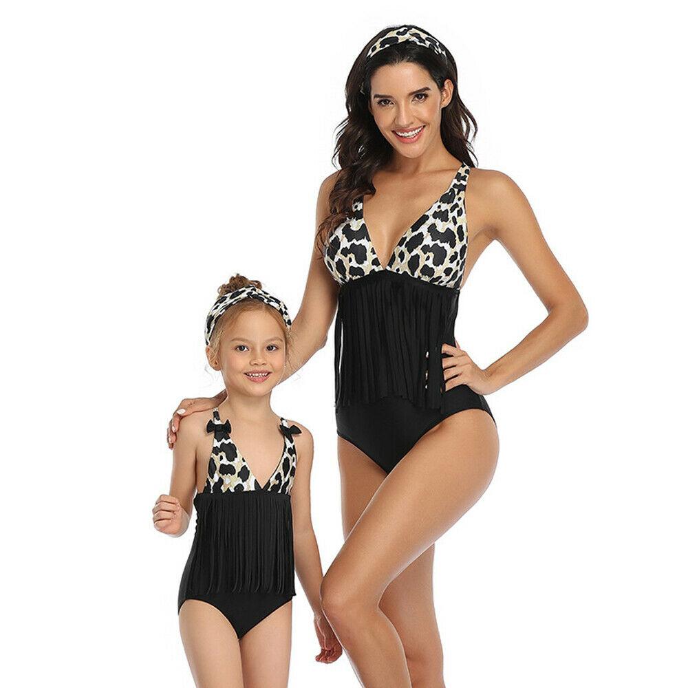 Family One Piece High Waist Tankini Tassels-STYLEGOING