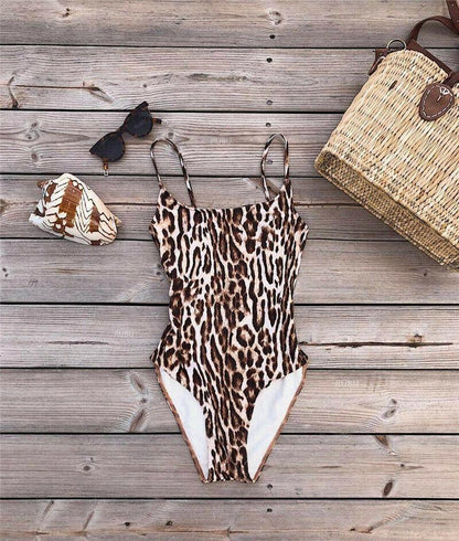 Leopard One Piece Bikini Set-STYLEGOING