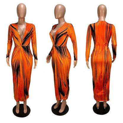 Sexy V-neck Bodycon Cocktail Party Dress-STYLEGOING