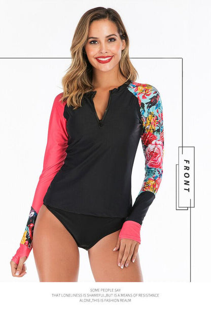 Long Sleeve Rash Guard Scuba Beathwear-STYLEGOING