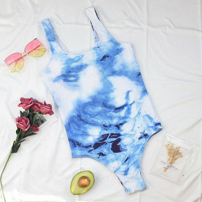 Tie Dye One Piece Swimsuit Bikini-STYLEGOING