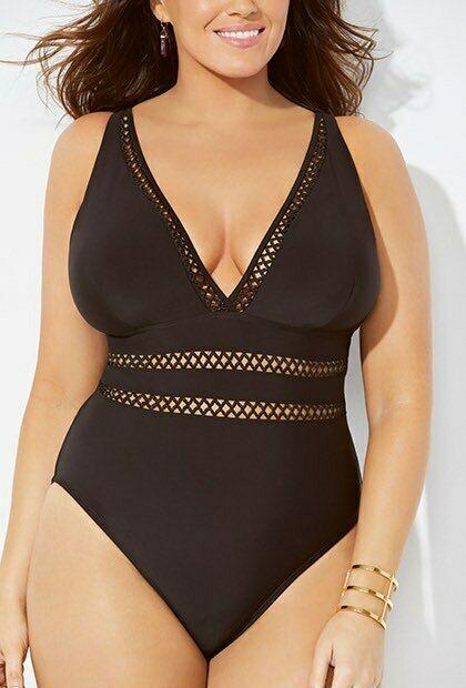 Womens Halter Plus Size Swimsuit-STYLEGOING