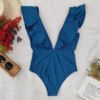 Ruffle Swimsuit One Piece Bikini-STYLEGOING