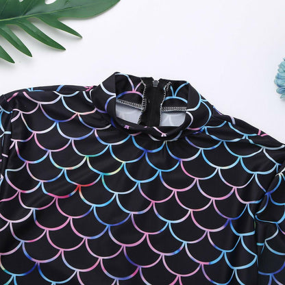 One Piece Mermaid Scale Print Swimwear-STYLEGOING